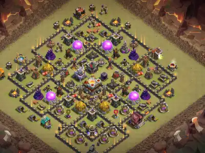 Layout TH11 War Base with Eagle in the Core | Copy Layout