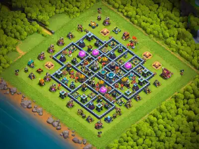 Layout TH13 Farming Base Anti 3 Star Layout for Clash of Clans