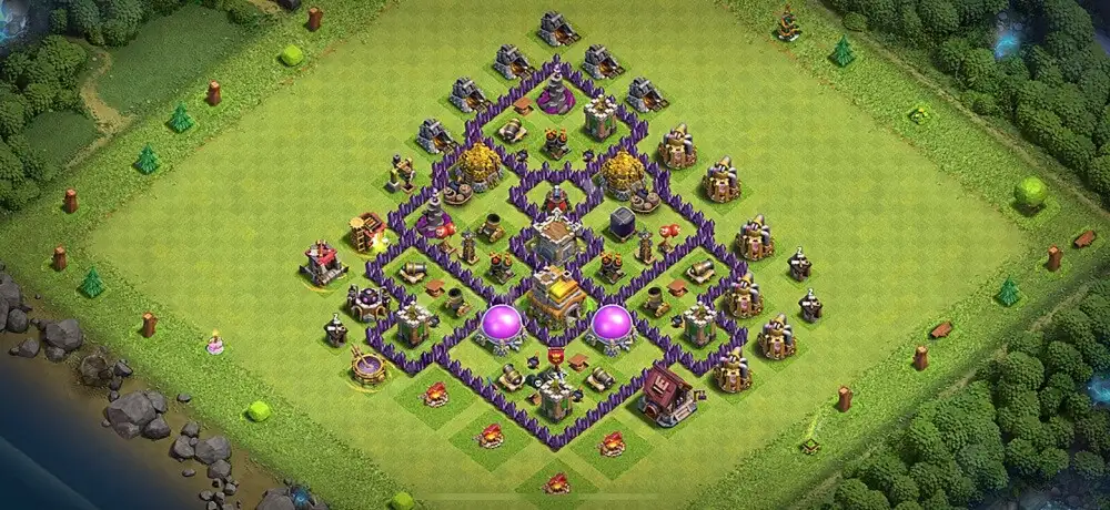 Layout Maximum TH7 Defense Coc Layout | Anti Air / Dragon Blue Witch