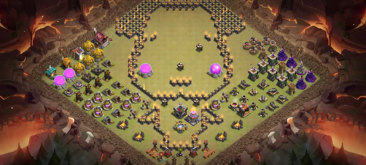 TH11 Troll Base Layout with Skull Design Copy Link