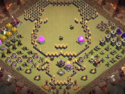 Layout TH11 Troll Base Layout with Skull Design Copy Link