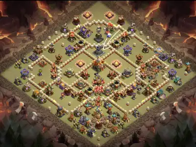 Layout TH16 War Base Anti 3 Star | Clash of Clans Copy Link