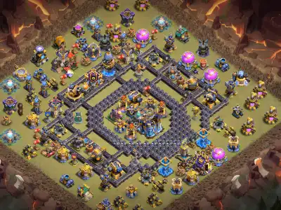 Layout TH18 War Base Layout for Coc with Anti 2 Star Core