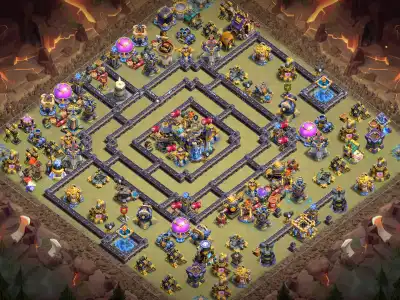 Layout TH18 War Base Anti 2 Star Ring Layout for Legend League