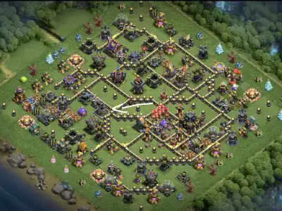 Layout TH17 war badr Anti 3 Star Copy Link | Clash of Clans