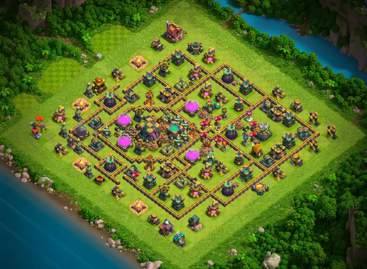 TH14 Farming Base Anti 3 Star Layout with Copy Link