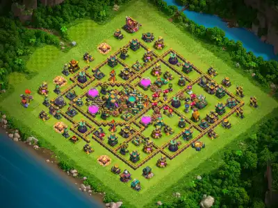 Layout TH14 Farming Base Anti 3 Star Layout with Copy Link