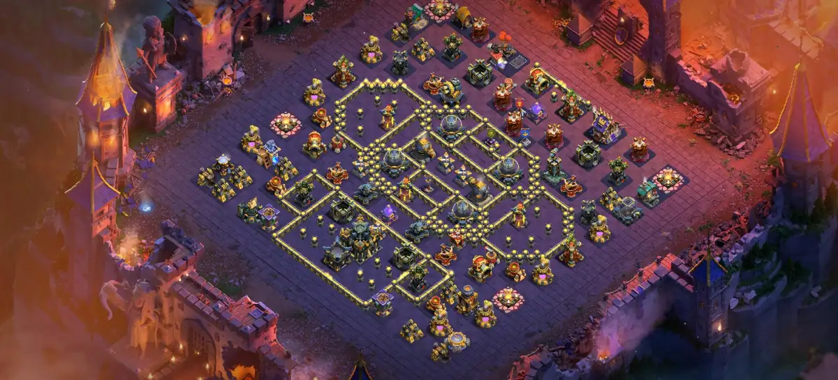 TH17 War Base Layout for Clash of Clans Anti 2 Star