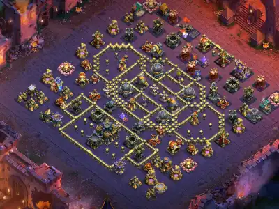 Layout TH17 War Base Layout for Clash of Clans Anti 2 Star