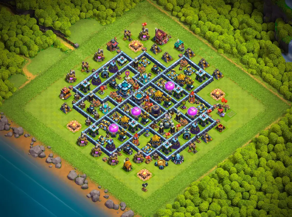 TH13 Farming Base Anti 3 Star Layout for Clash of Clans