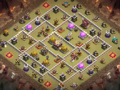 Layout th11 base layout | War | COC | Anti 3 Star 