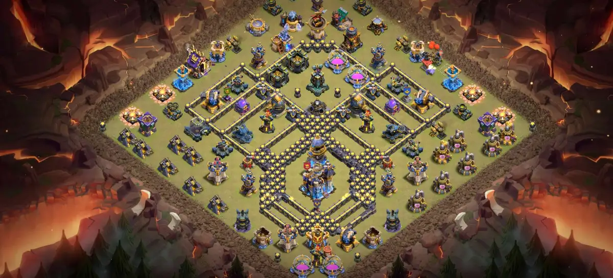 TH18 War Base with Ring Core and Anti 2 Star Pathing