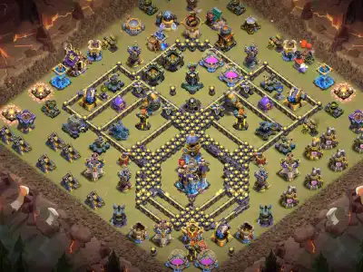 Layout TH18 War Base with Ring Core and Anti 2 Star Pathing