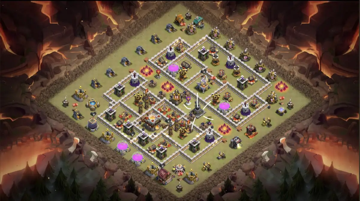 TH11 War Base for CoC Anti 3 Star Copy Link