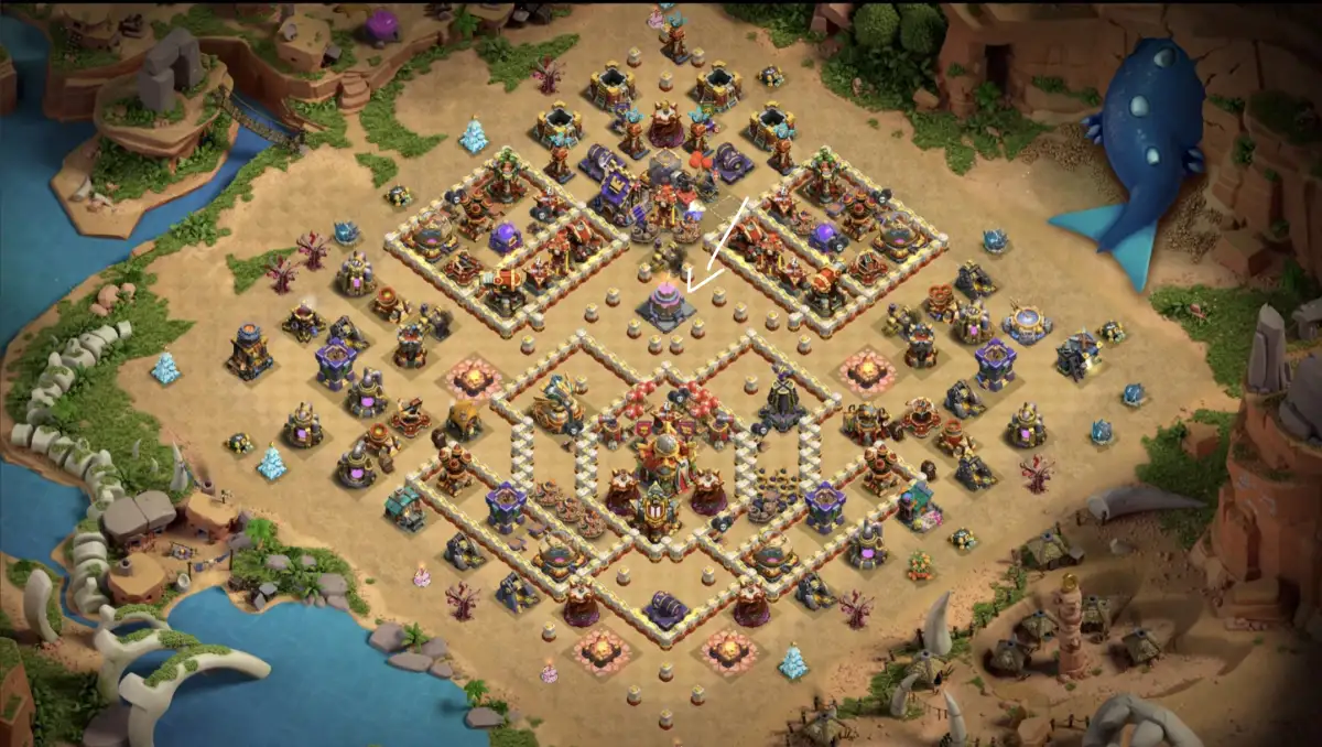 TH16 War Badr Anti 3 Star Base for CoC Copy Link