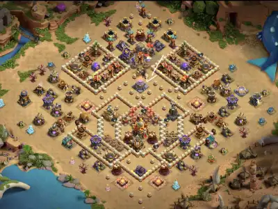 Layout TH16 War Badr Anti 3 Star Base for CoC Copy Link