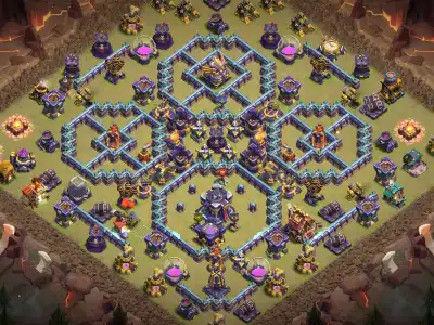 Layout TH15 War Base Anti 3 Star Ring Layout with Copy Link