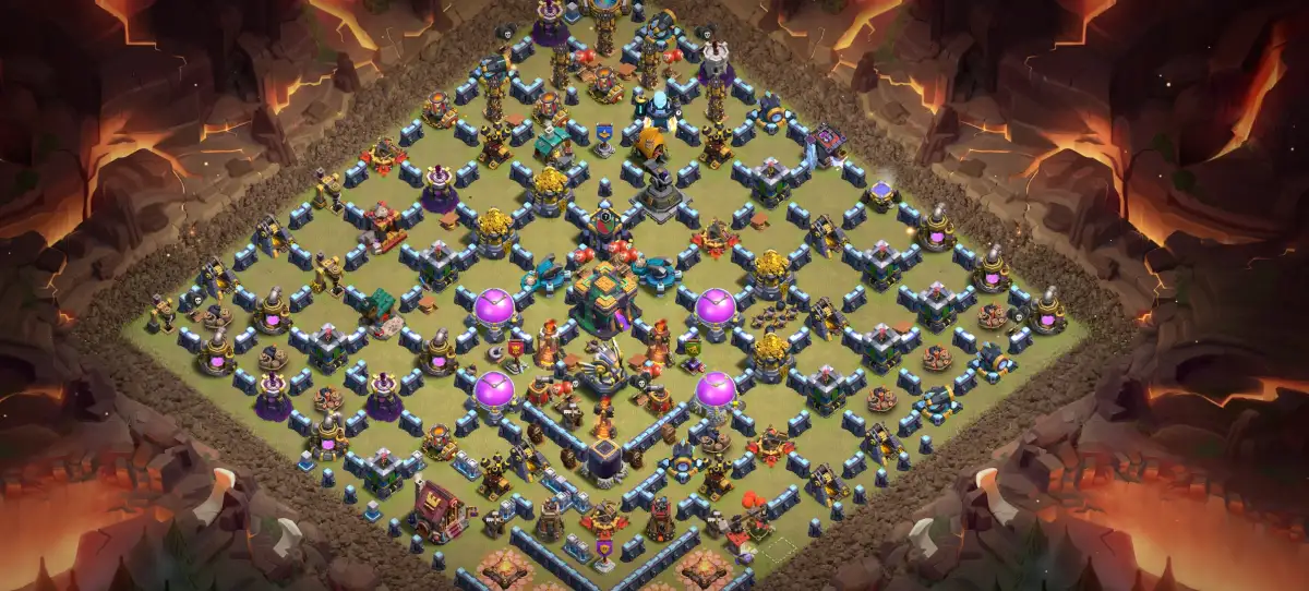 TH14 Troll Base for CoC with Funny Diamond Wall Art