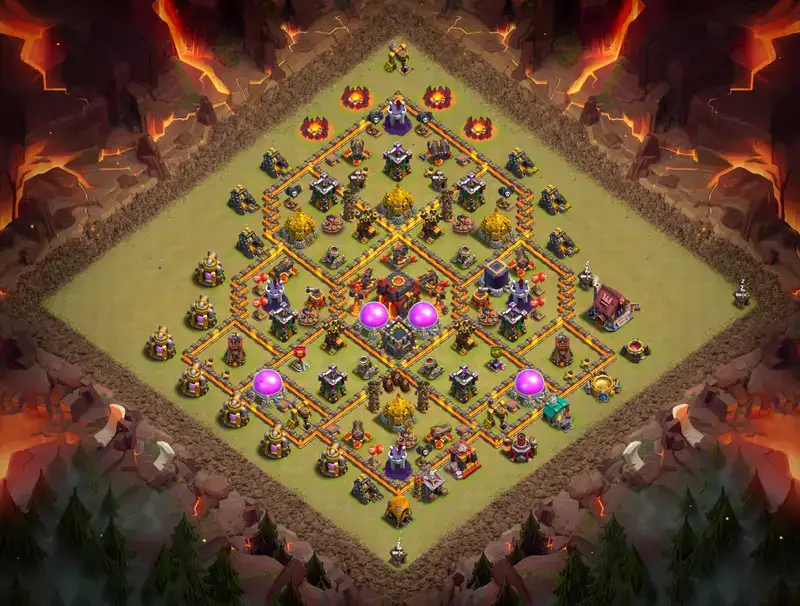 TH10 War Base Anti 3 Star Layout for Clash of Clans