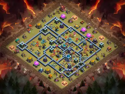 Layout TH13 War Badr Anti 3 Star Base for Clash of Clans