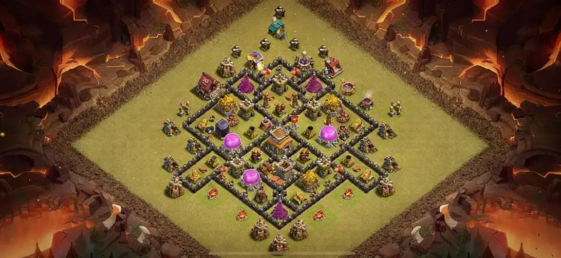 Layout Advanced TH8 War Coc Layout | Hybrid Prinxxee village