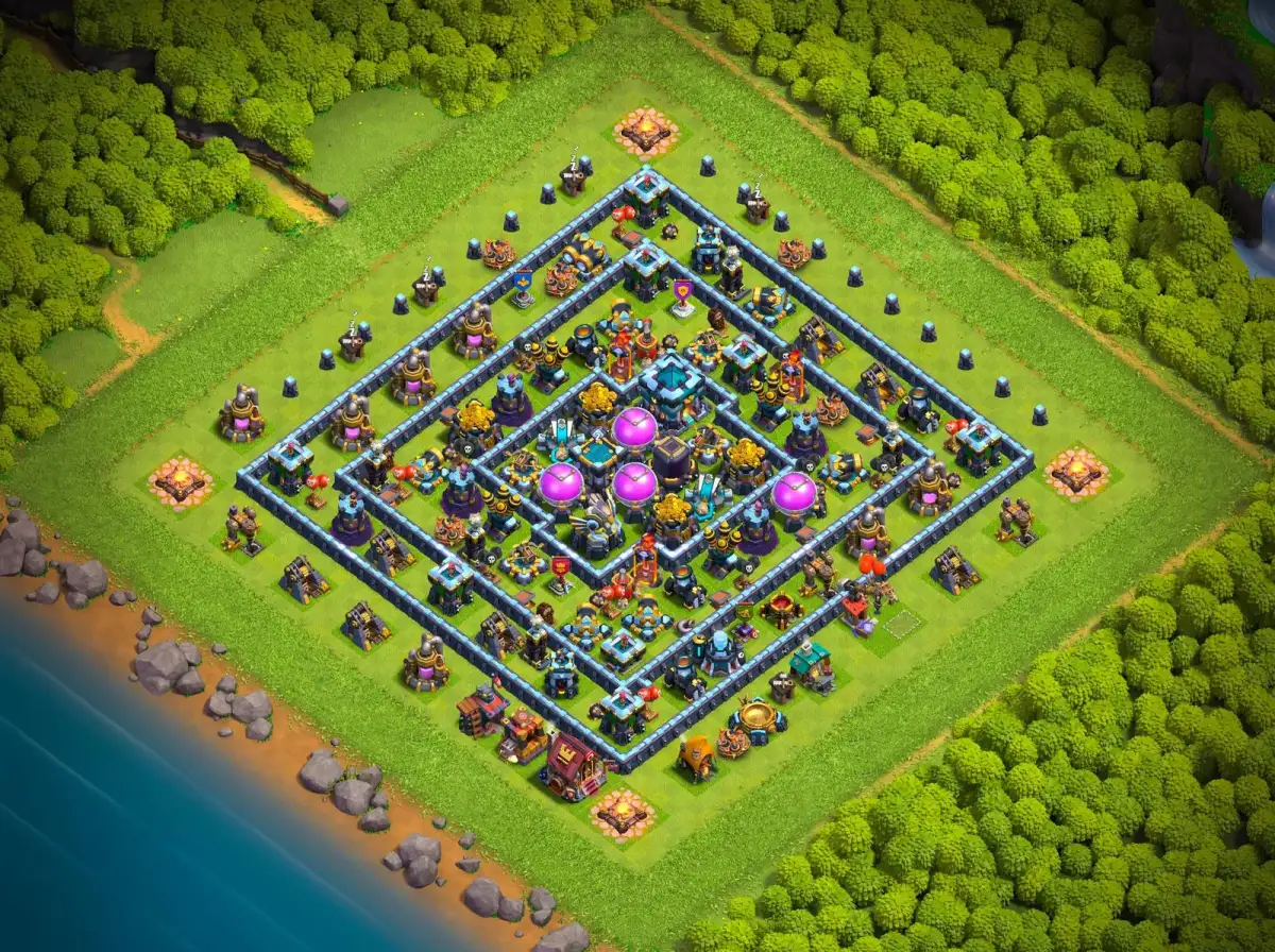 TH13 Farming Base Anti 3 Star Layout with Copy Link