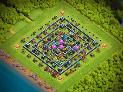 Layout TH13 Farming Base Anti 3 Star Layout with Copy Link