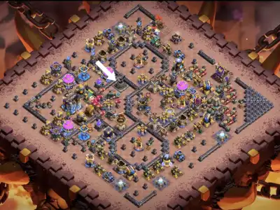 Layout TH18 War Base Anti 3 Star for clash of clans bases