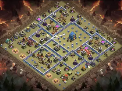 Layout TH12 War Base Anti 3 Star – Clash of Clans Copy Layout