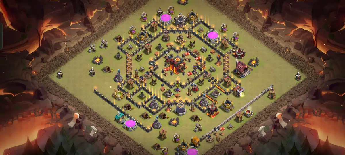TH10 War Base Anti 2 Star Layout for Clash of Clans