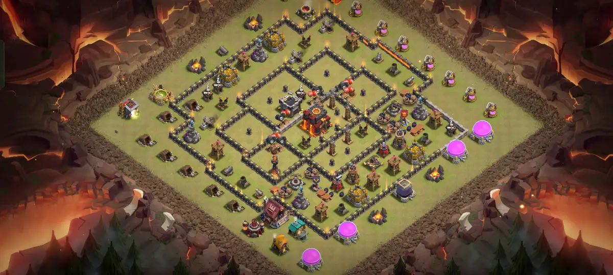 TH10 War Base Anti 2 Star Anti Dragon Layout with Copy Link