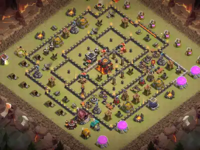 Layout TH10 War Base Anti 2 Star Anti Dragon Layout with Copy Link