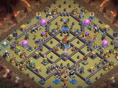 Layout TH18 Anti 2 Star War Badr Base for Clash of Clans