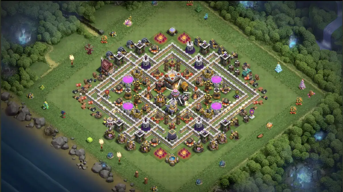 TH11 War Base for Clash of Clans Anti 3 Star Copy Link