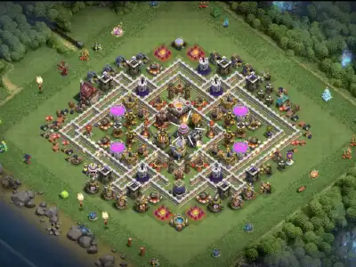 Layout TH11 War Base for Clash of Clans Anti 3 Star Copy Link