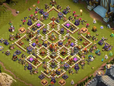 Layout TH16 Anti 2 Star War Base Link for Clash of Clans