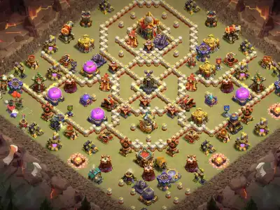 Layout TH16 War Base Copy Link for Clash of Clans Anti 2 Star