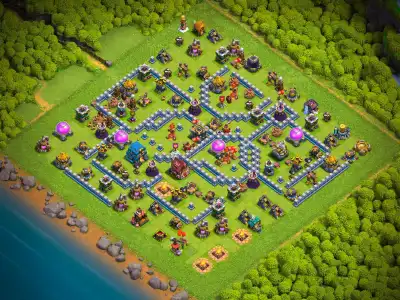 Layout TH12 Hybrid Base Layout for Clash of Clans Defense