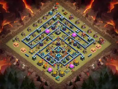 Layout TH13 War Base for Anti 3 Star - war badr Copy Link