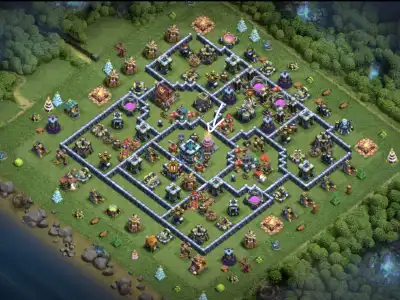 Layout TH13 War Base Anti 3 Star for Clash of Clans Copy Link
