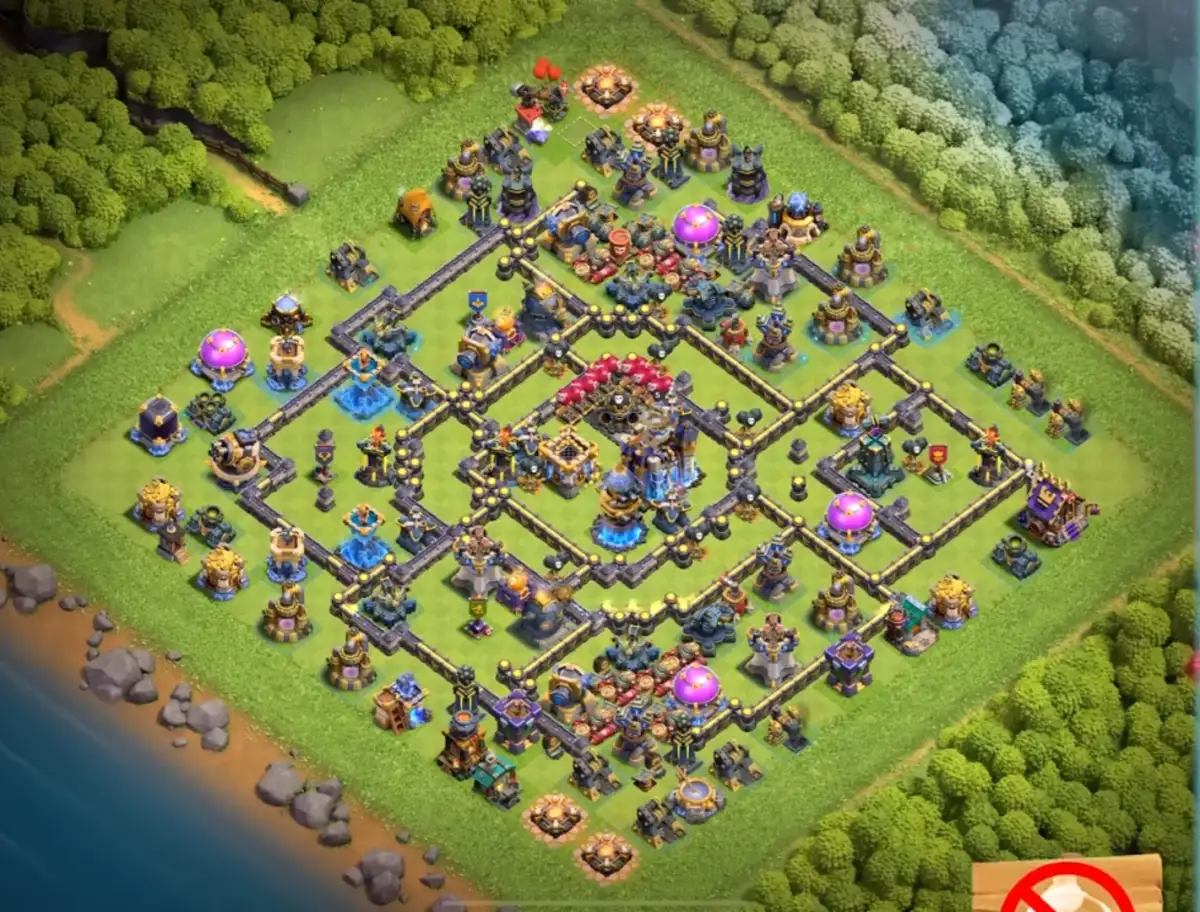 TH18 Anti Everything COC Base Layout with Tough Core