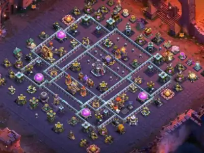 Layout TH15 Hybrid COC Base Layout with Strong Core Defense