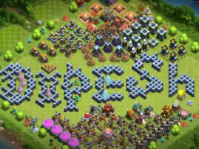 Layout TH14 Troll Base Layout with Big Dress Art Copy Link
