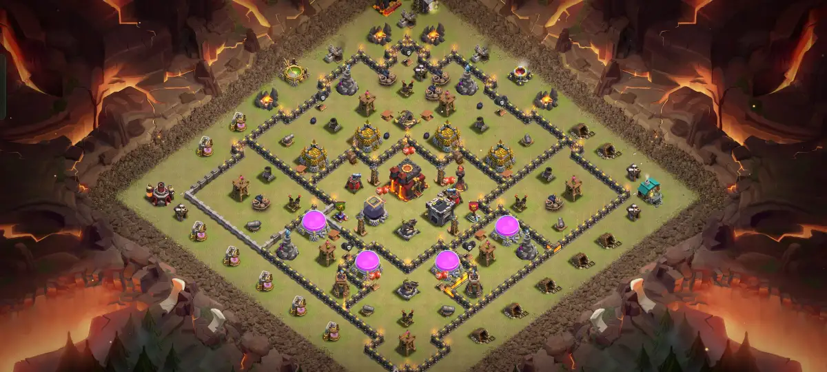 TH10 War Base Anti 3 Star Layout for Clash of Clans