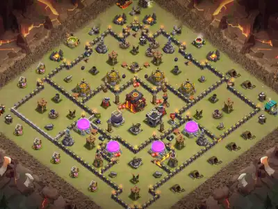 Layout TH10 War Base Anti 3 Star Layout for Clash of Clans
