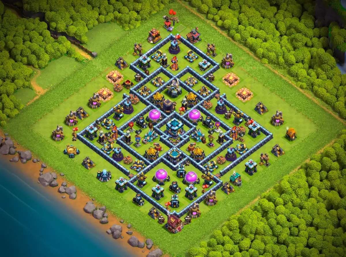 TH13 Farming Base Anti 3 Star Layout for Clash of Clans
