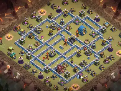 Layout TH12 War Base Anti Electro Dragon | clash of clans war badr