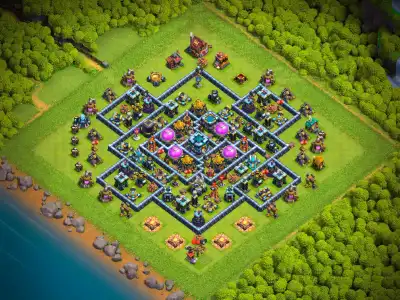 Layout TH13 Farming Base Anti 3 Star Layout for Clash of Clans