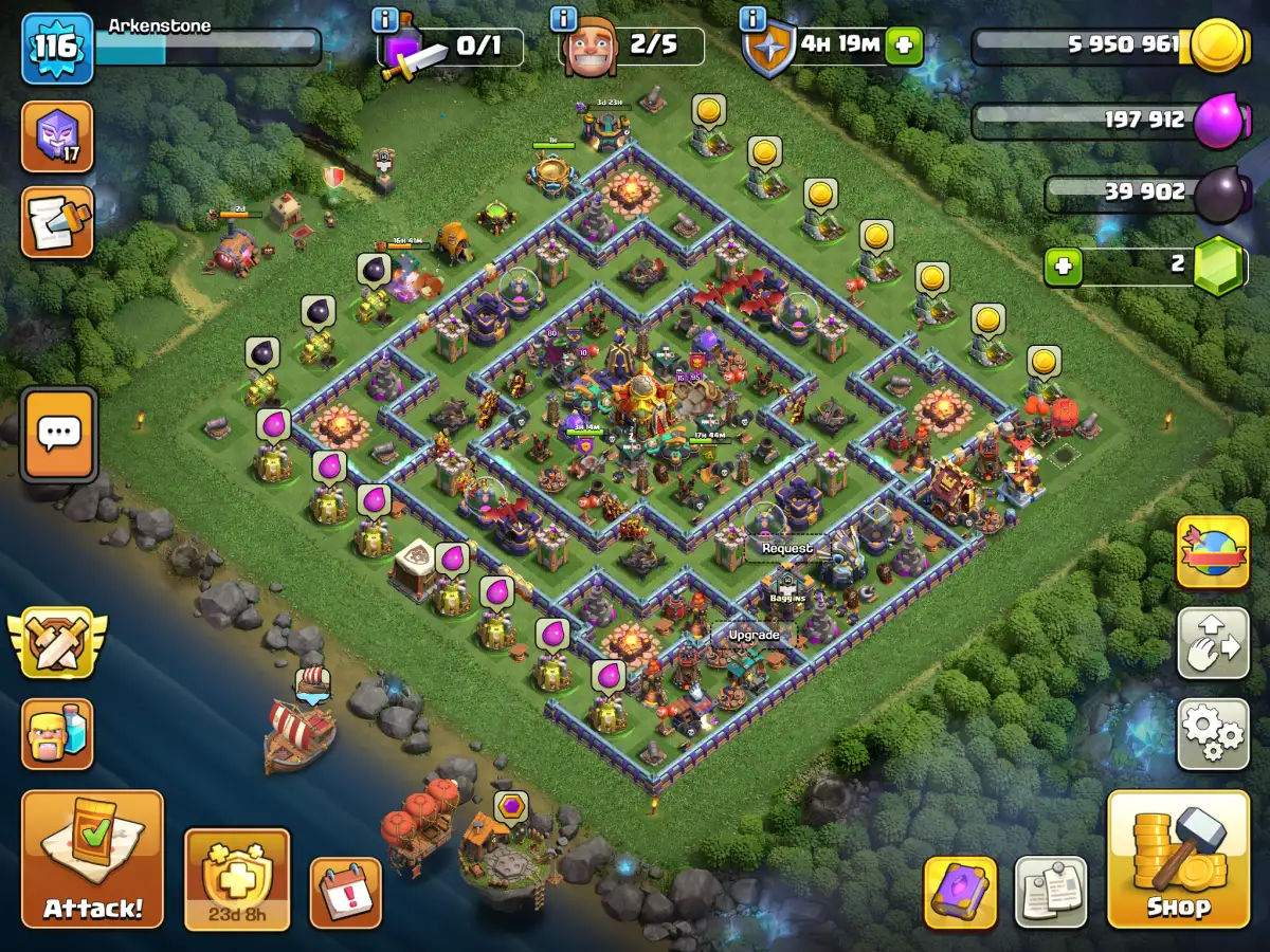 TH16 War Hybrid Base Layout for Clash of Clans Copy Link