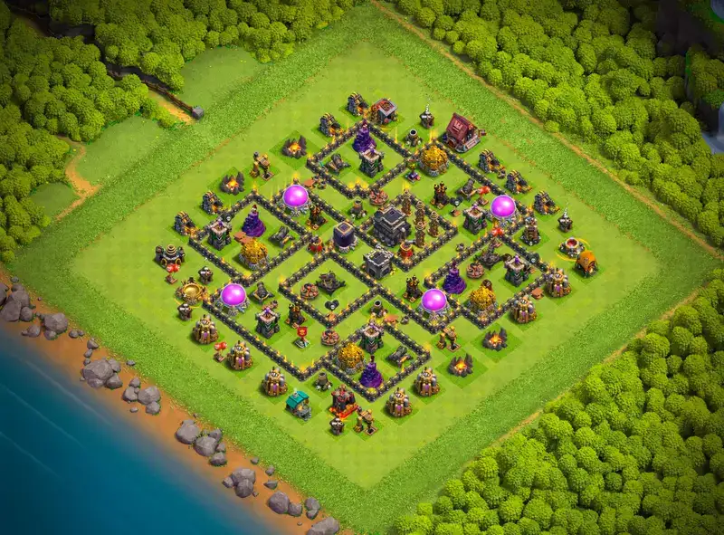 TH9 Farming Base Copy Link | Safe Storages for Clash of Clans